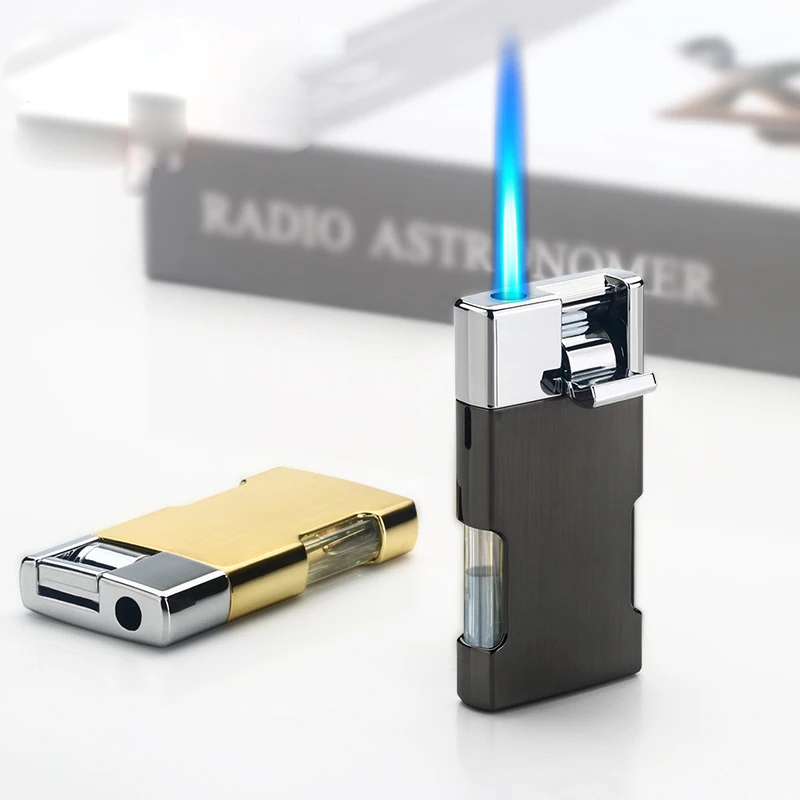 

Personality Metal Lever Lighter Windproof Cigar Lighter Butane Gas Lighter Portable Cigarette Lighter Unusual Lighters Gifts