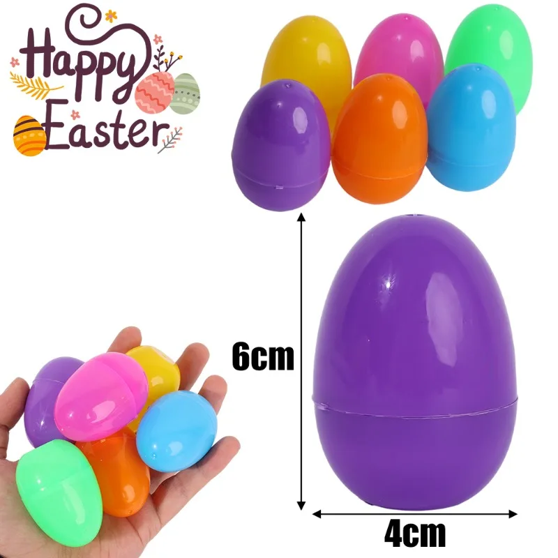 10/30PCS Plastic Easter Egg Color Fillable Opening Eggshell Home Party Easter Decoration Candy Gift Packing Box Kids Gift Supply