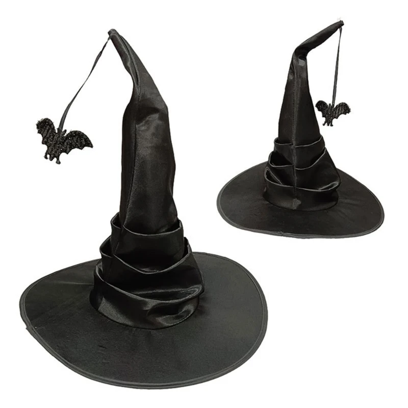 Mysterious Attraction Hat Crinkled Witch Hat Halloween Costume Witches Hats for Halloween Celebrations and Themed Event