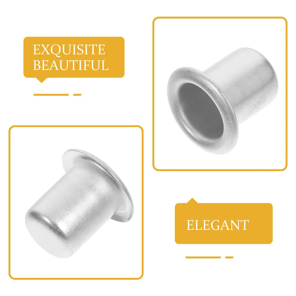 6Pcs Metal Holder Liners Silver Drip Protectors Keeps Candleholders Clean Prevent Wax Mess for Candlestick Centerpieces