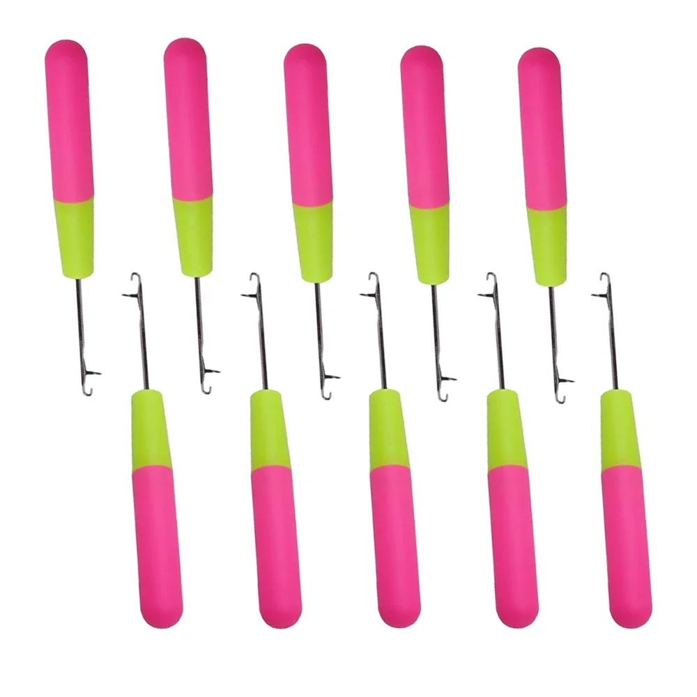 5点/セット ヘアエクステ、ブレイドスタイリングツール、プラスチック製ブレイド、ロックフック、ブレイドニードル、ウィッグ編み込みプロセス