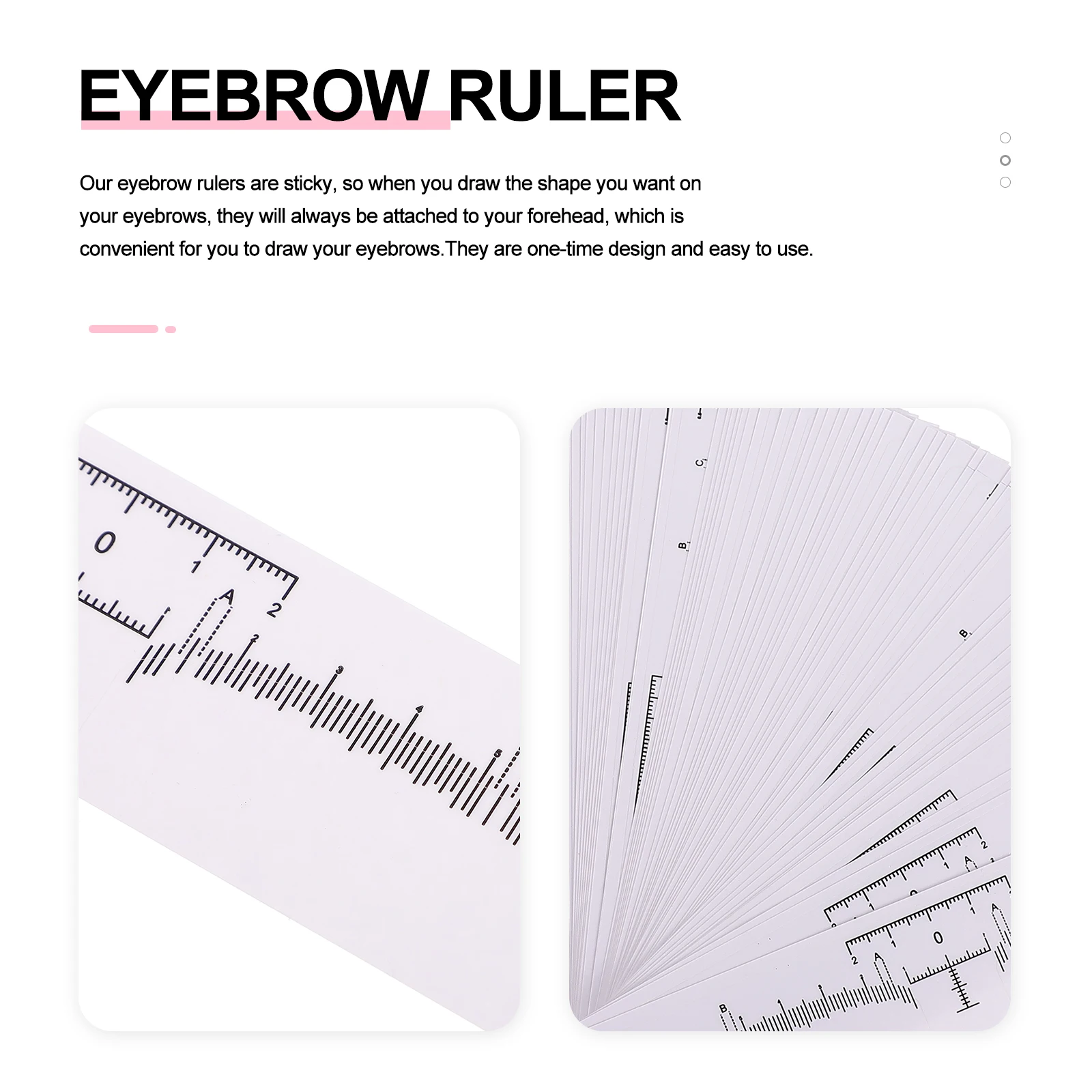 100 szt. linijek do brwi, jednorazowe, samoprzylepne narzędzia do makijażu, elastyczne miarki do pozycjonowania podczas microbladingu i tatuażu.