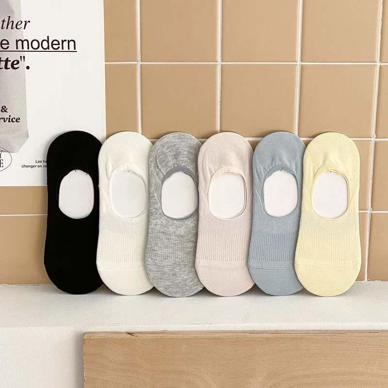 3 Paar Damen-Socken für den Sommer, einfarbig, lässig, antibakteriell, aus atmungsaktivem, dünnem Baumwoll-Mesh, unsichtbar