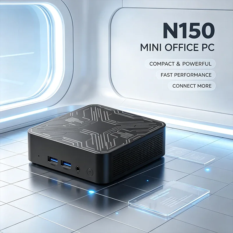Mini PC Intel N150 Fast Performance Multiple Connection Ports Small Desktop Computer for Office Business Home Gaming Study