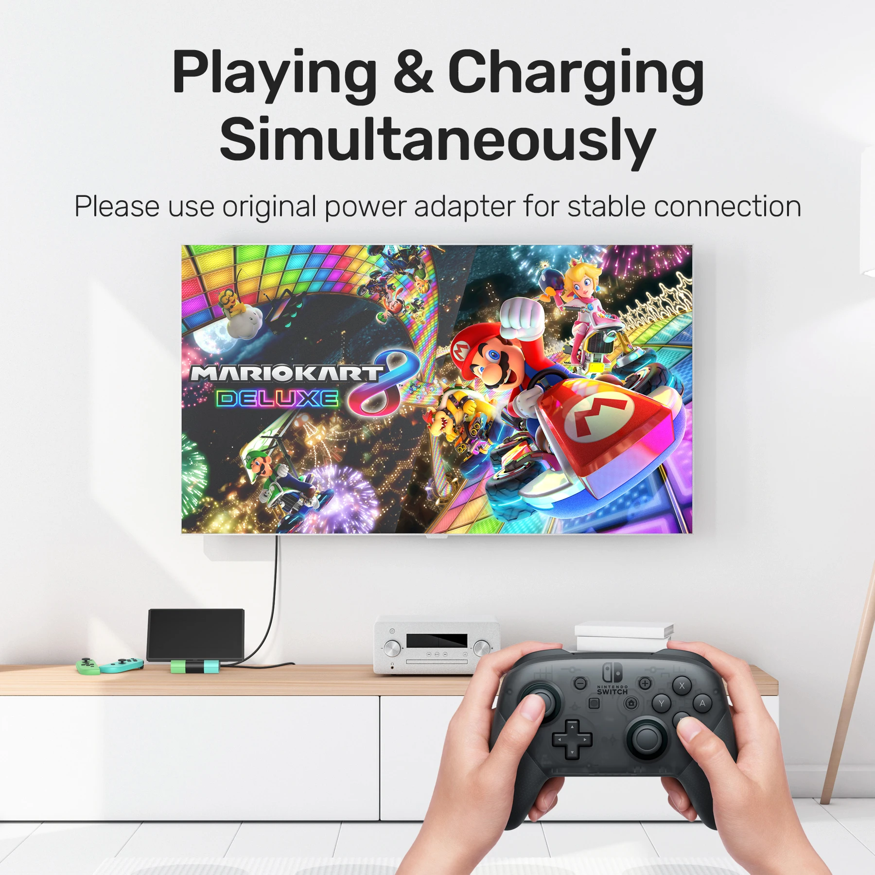 Unitek Game Docking station mit 45W Typ-C-PD-Aufladung 4k HDMI USB 3,0 für Nintendo Switch Oled Lite Gaming Dock Hub für TV