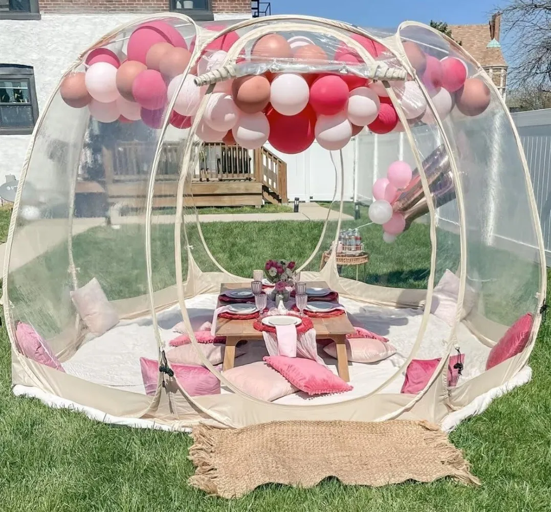 

Всплывающая палатка для кемпинга на открытом воздухе, полностью прозрачная беседка без мертвых углов 540 градусов