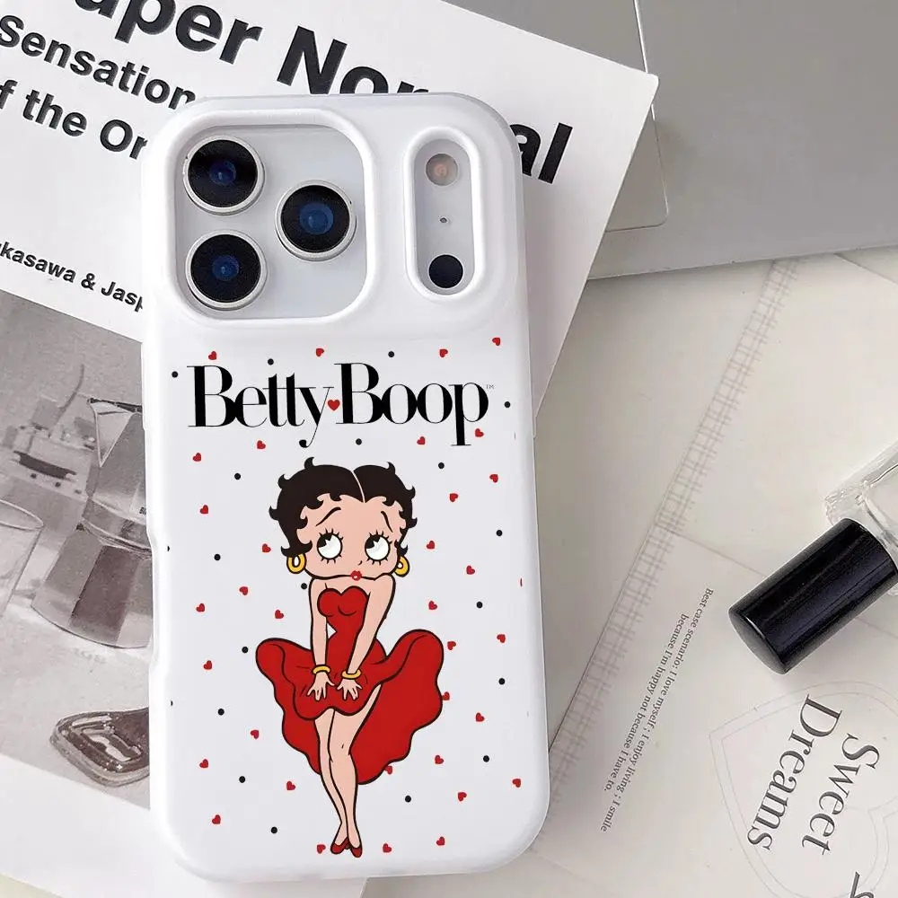 Coque de téléphone transparente antichoc souple Jelly pour iPhone 17 16 15 14 13 12 11 Pro Max Plus Mini – Motif Sexy Girl B-Bettys Boop