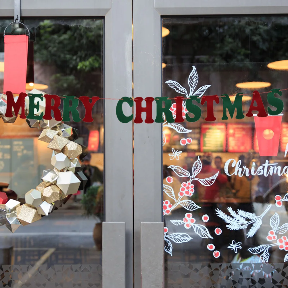 

Merry Christmas Letters Felt Banner Bunting Party Decoration Bridal Shower Wedding Xmas S-007 Merry Christmas Letters Banner