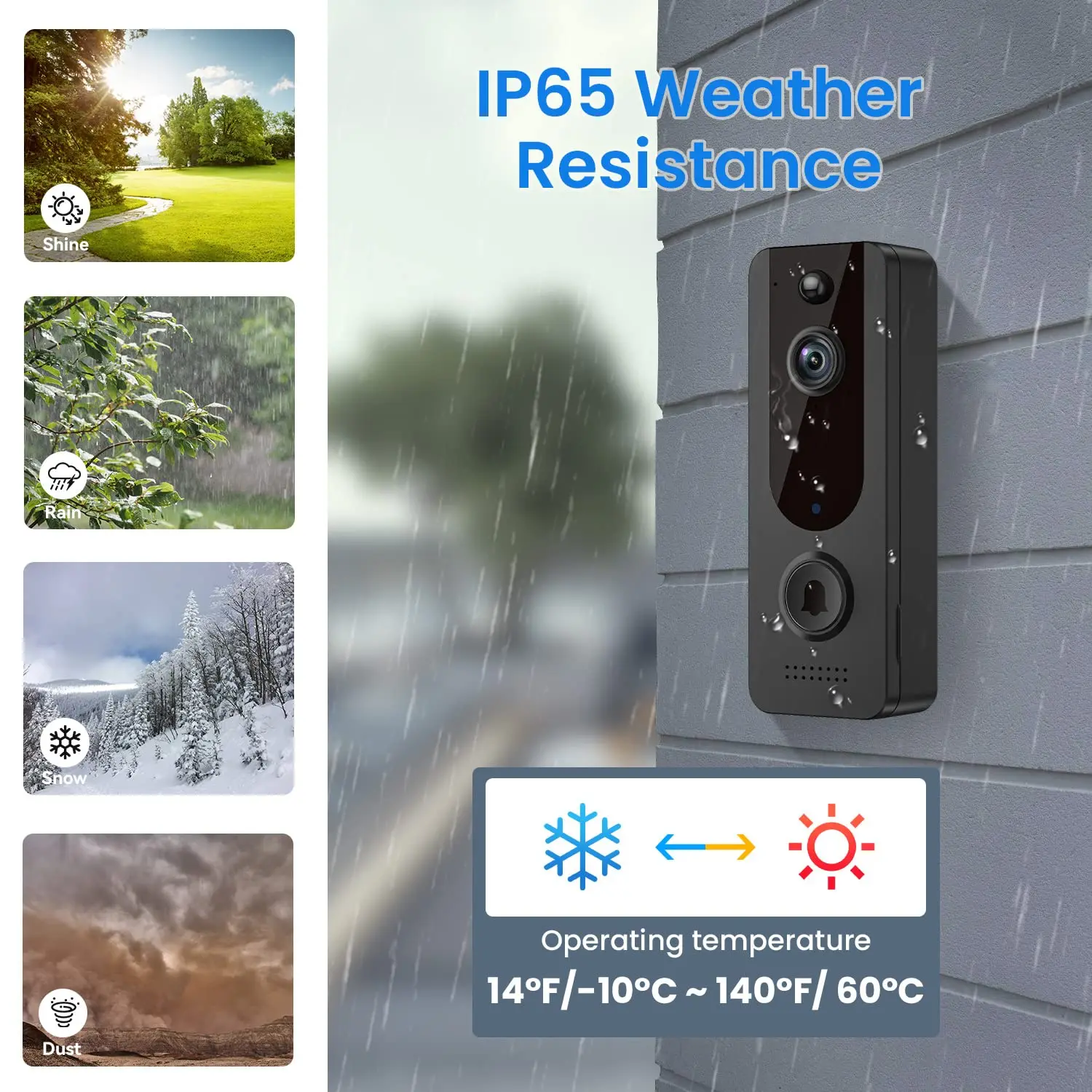 Smart Home Wireless WiFi Video Doorbell Camera PIR Human Detection Outdoor Door Bell Intercom Night Vision Security Protection