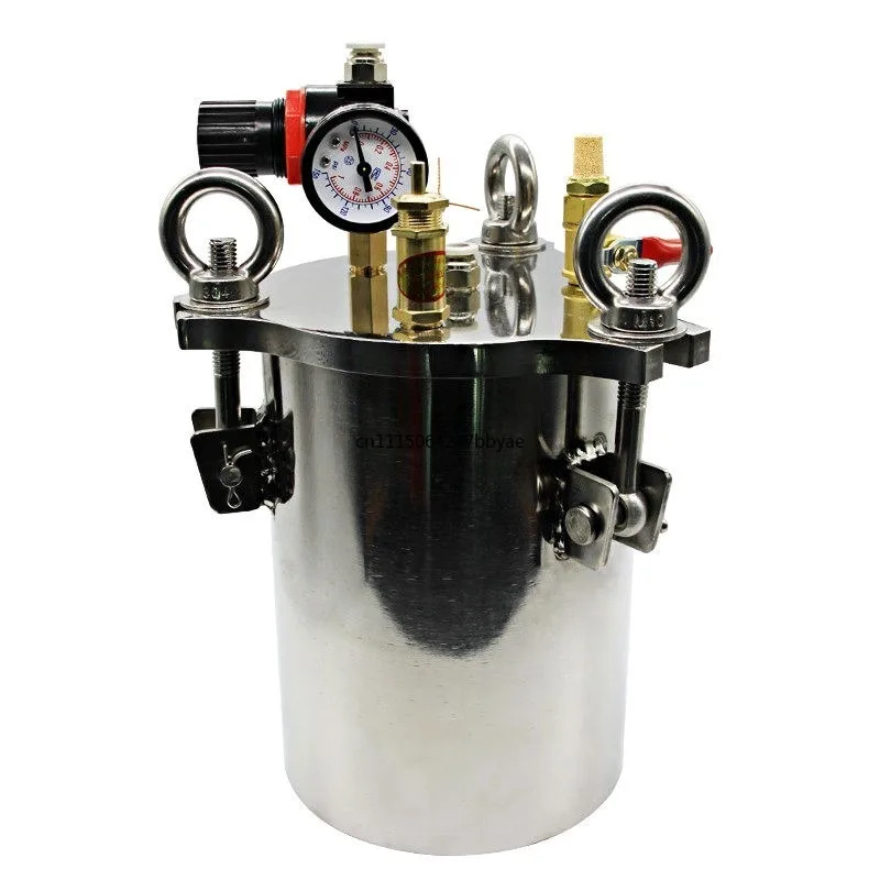 For 2L 304 Stainless Steel Pressure Dispensing Tank Fluid Storage Bucket With Dispensing Valve Pressure Barrel