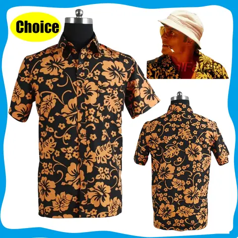 Raoul Duke Cosplay Adult Rooleplay Shirt Movie Fear And Loathing In Las Vegas Disguise Men Fantasy Halloween Carnival Party Suit
