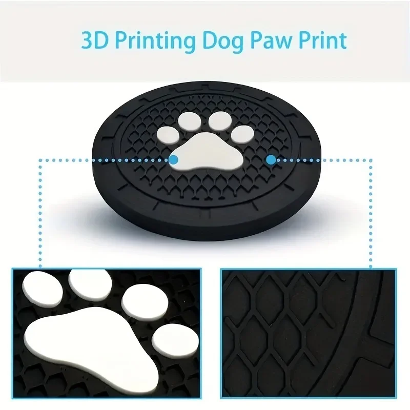 2Pcs/set Paw Silicone Car Coasters Universal Fit Anti-Slip Cup Holder Protection Durable Easy to Clean Car Interior Accessories view 4
