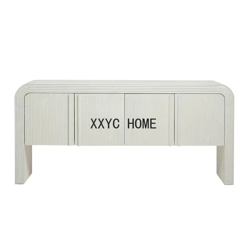 

Nordic Minimalist Modern Sideboard Art Entrance French Line Arc White