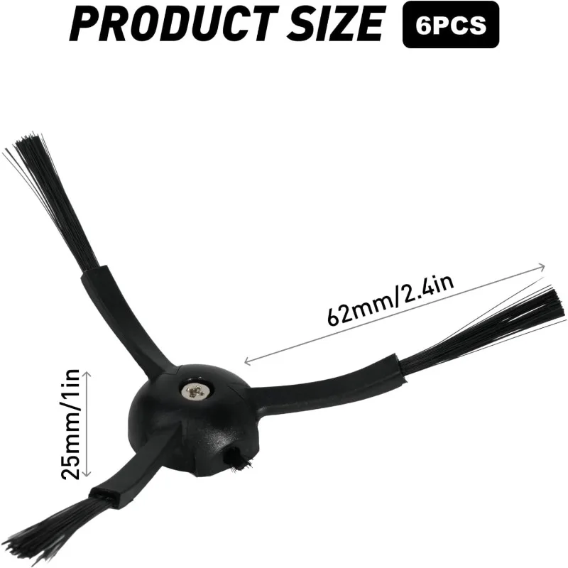 6 Side Brush For Roborock S8 MaxV Ultra, S8 Pro Ultra, S8, Q Revo, Q Revo Pro, Q Revo S, Q Revo Slim, Q Revo Master, and Q8 Max