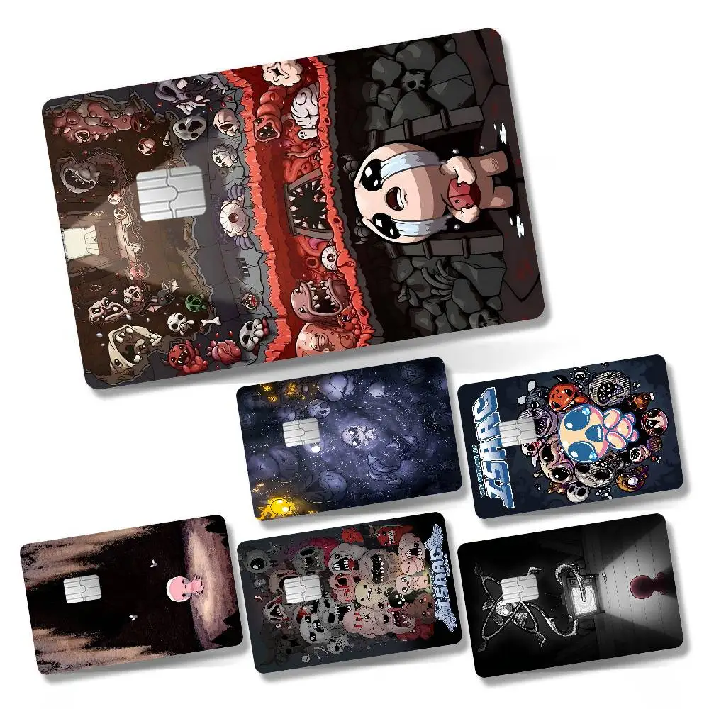 Game The Binding Of Isaac Movie Sticky Anime Cartoon 4pcs 1Set Skin Stickers Film Tape Case For Big Credit Debit Card Front