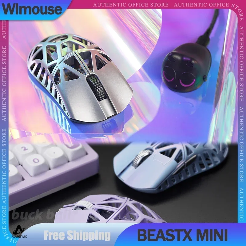 Wlmouse Beastx Mini Gamer Mouse 2 Mode USB 2.4G Wireless Mouse Lightweight 26000DPI PAW3395 Magnesium Alloy FPS Office Mice Gift