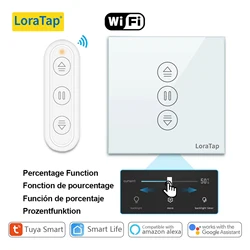 LoraTap-Joli de rideau Tuya avec télécommande, fonctionne en pourcentage, fonctionne avec Google Home, Alexa, Smart Life, 7e génération