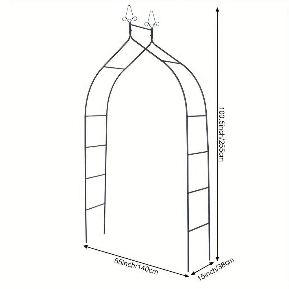 1szt Metalowy łuk ogrodowy Rose Arbor Climbing Plant Frame Balloons Archway Wedding Birthday Party Arch Stand Trawnik Dziedziniec Decor