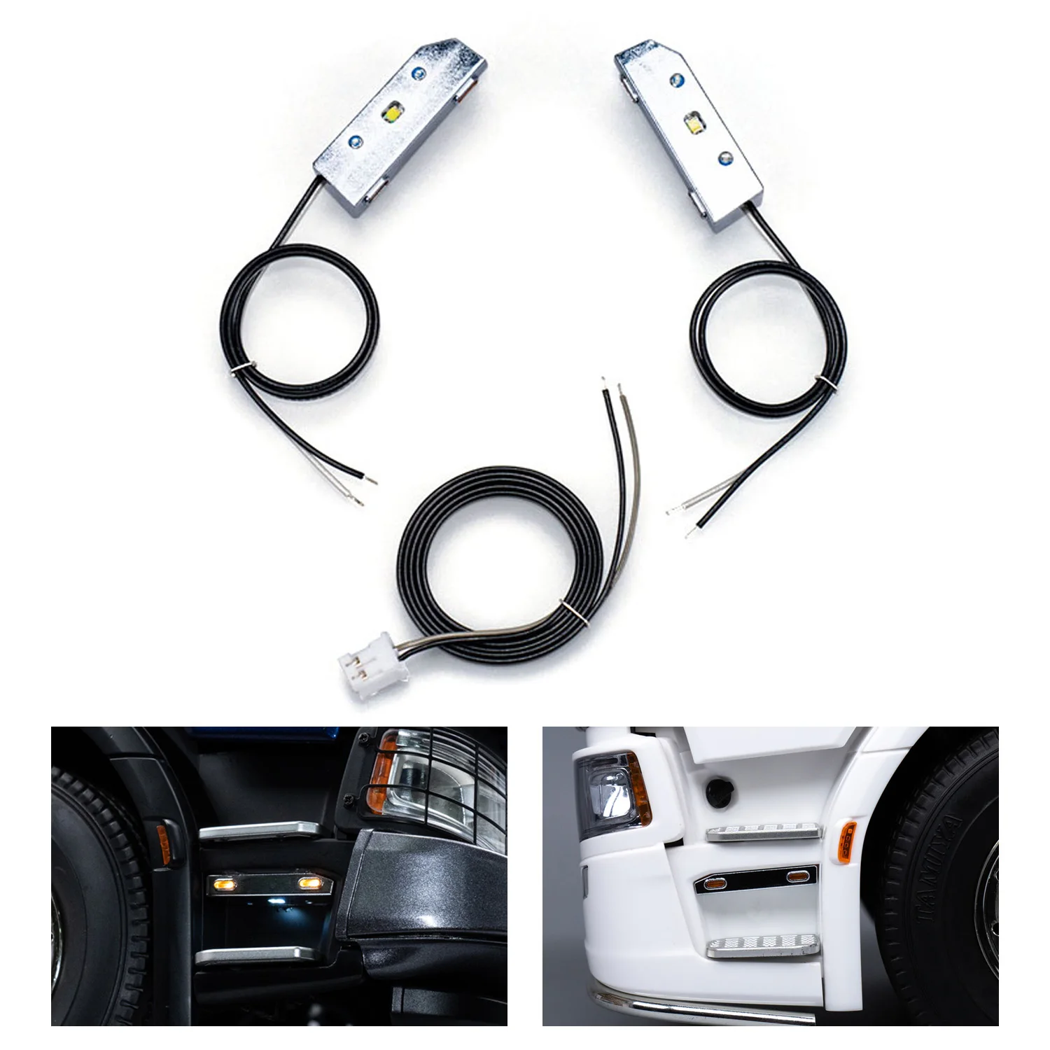 

Metal Light 3V-5V Foot Pedal LED Lamp for 1:14 DIY TAMIYAYA Remote Control Tractor Truck 770S 56368 56371 RC Lorry Model Vehicle