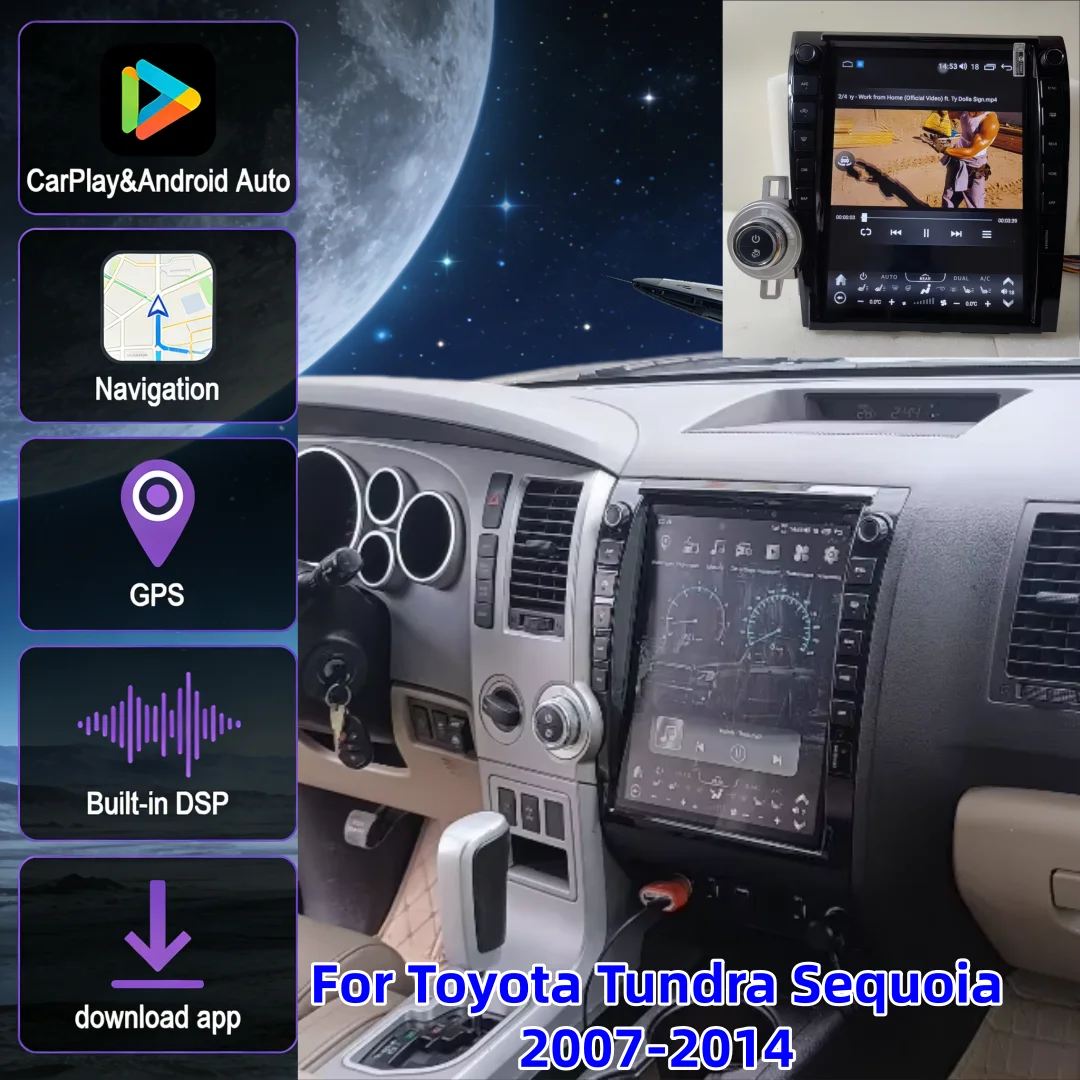 New upgrade For Toyota Tundra Sequoia 2007 2008 2009 2010-2014 Car Radio Multimedia Android 13 Player Auto GPS Navi Carplay Unit