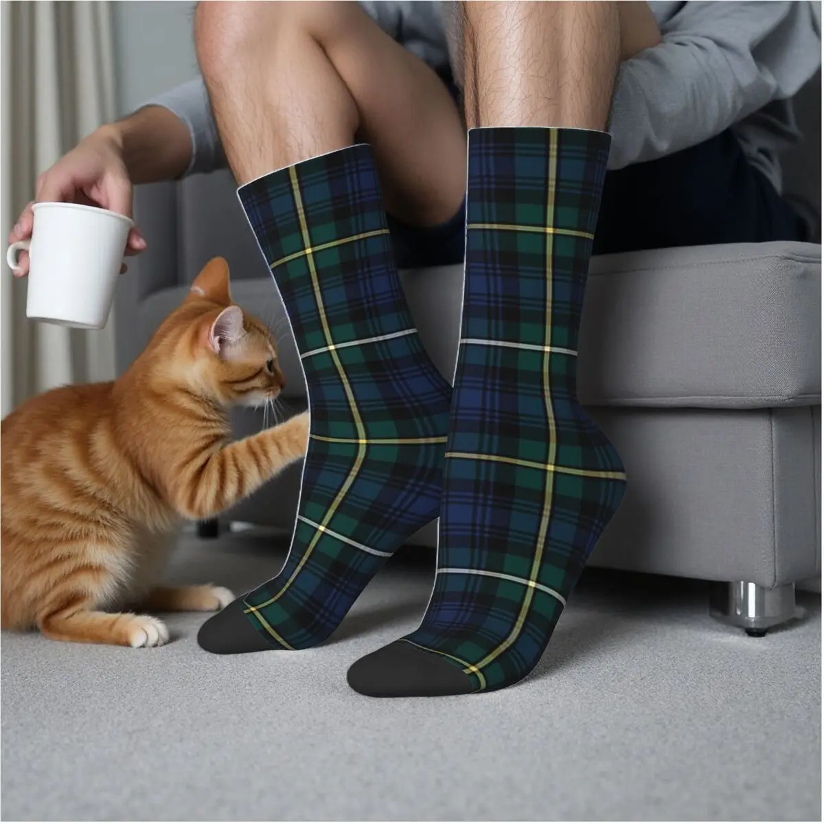 جوارب Clan Campbell Tar جوارب Harajuku فائقة النعومة لجميع المواسم جوارب طويلة إكسسوارات لهدايا الرجل والمرأة