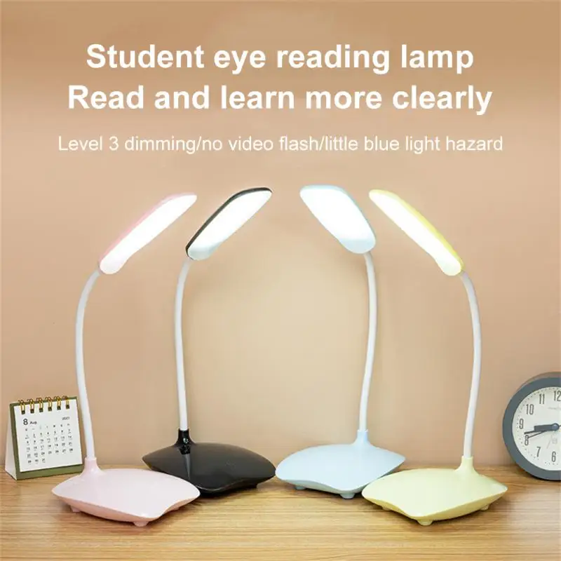 

LED Desk Lamp 3 Levels Foldable Dimmable Touch Table Lamp USB Powered Table Light Portable Eye Protection Bedroom Bedside Lamp