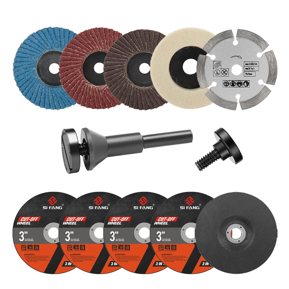11 PCS 76mm Mini Cut-off Wheel 3'' Metal Cutting Disc for Angle Grinder Metal Cutting Deburring Polishing Wheel