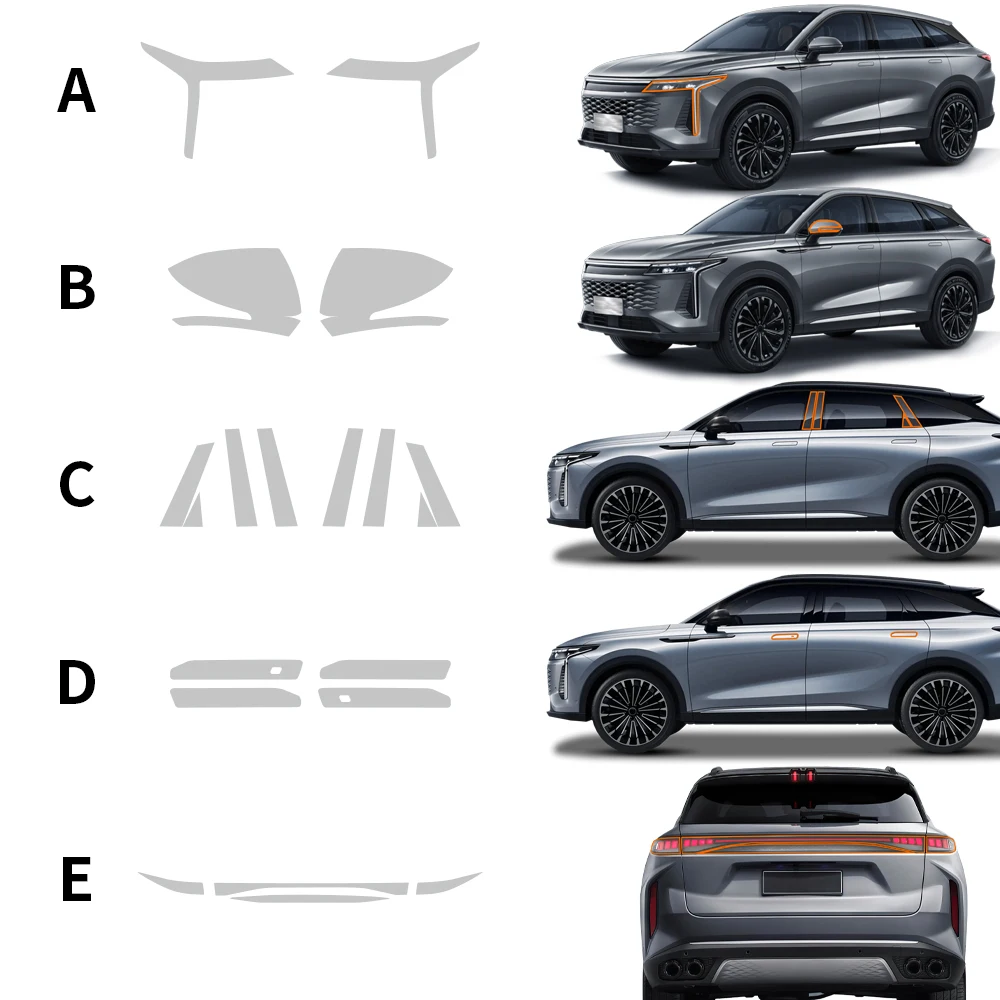 

For Chery Omoda C9 Jaecoo 2024 2025 Car Headlight Rearview Door Handle B C Pillar Protection Film Anti-scratch TPU Clear Sticker