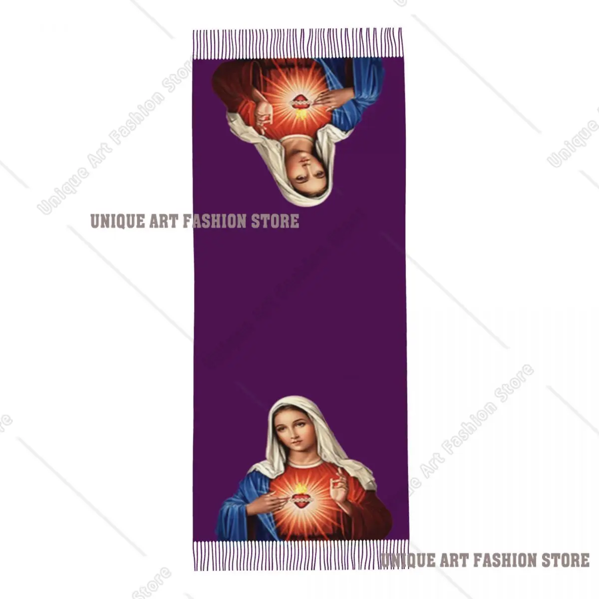 مخصص طباعة ماري سيدة الأبدية مساعدة أم الله وشاح الشتاء الخريف الأوشحة الدافئة المسيحية مريم العذراء شالات يلتف