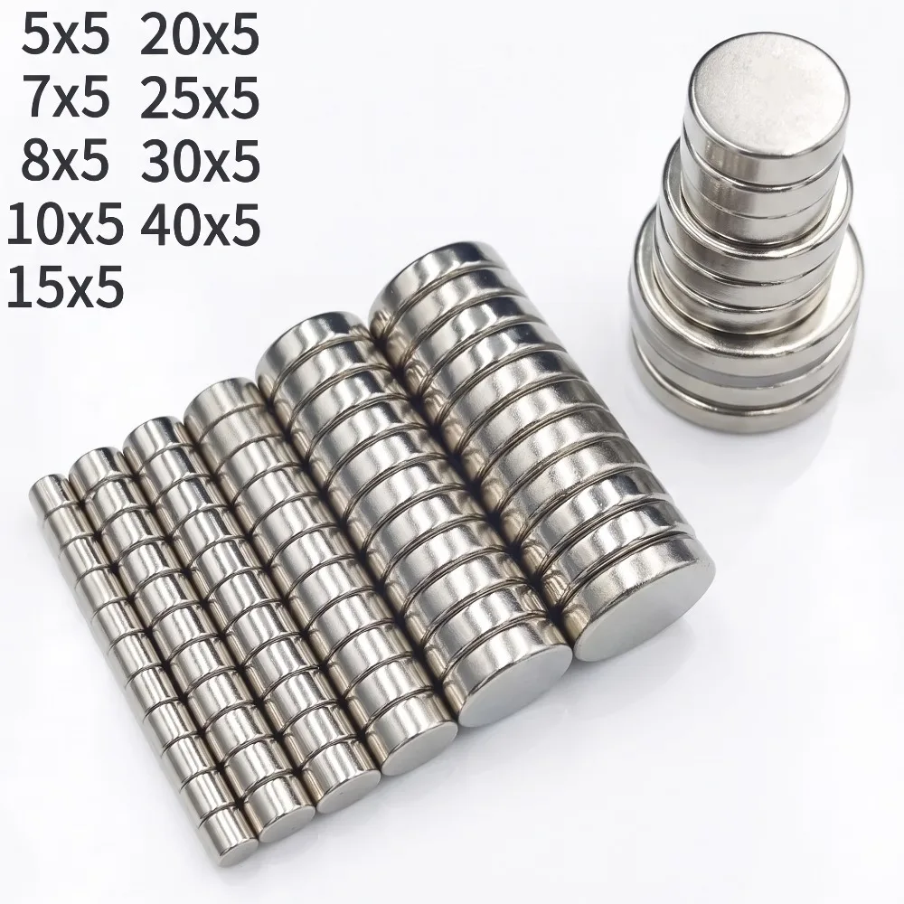 Small Round Magnet Super Strong 5x5 7x5 8x5 10x5 12x5 15x5 20x5 25x5 30x5 40x5mm Powerful Magnetic For Fridge Board Use