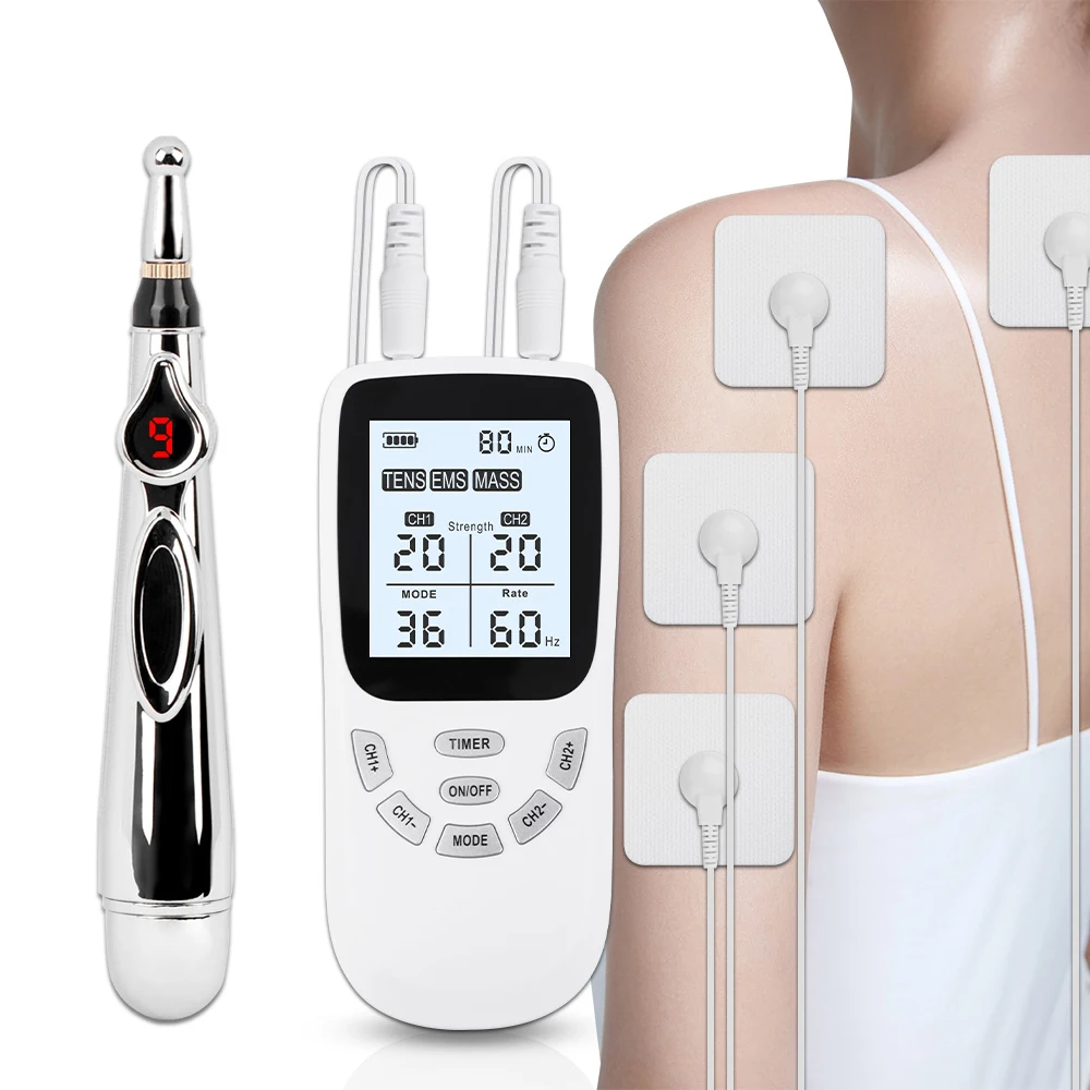 

Tens Muscle Stimulator 36 Modes Electric EMS Acupuncture Body Massage Digital Therapy Slimming Machine + Acupuncture Energy Pen