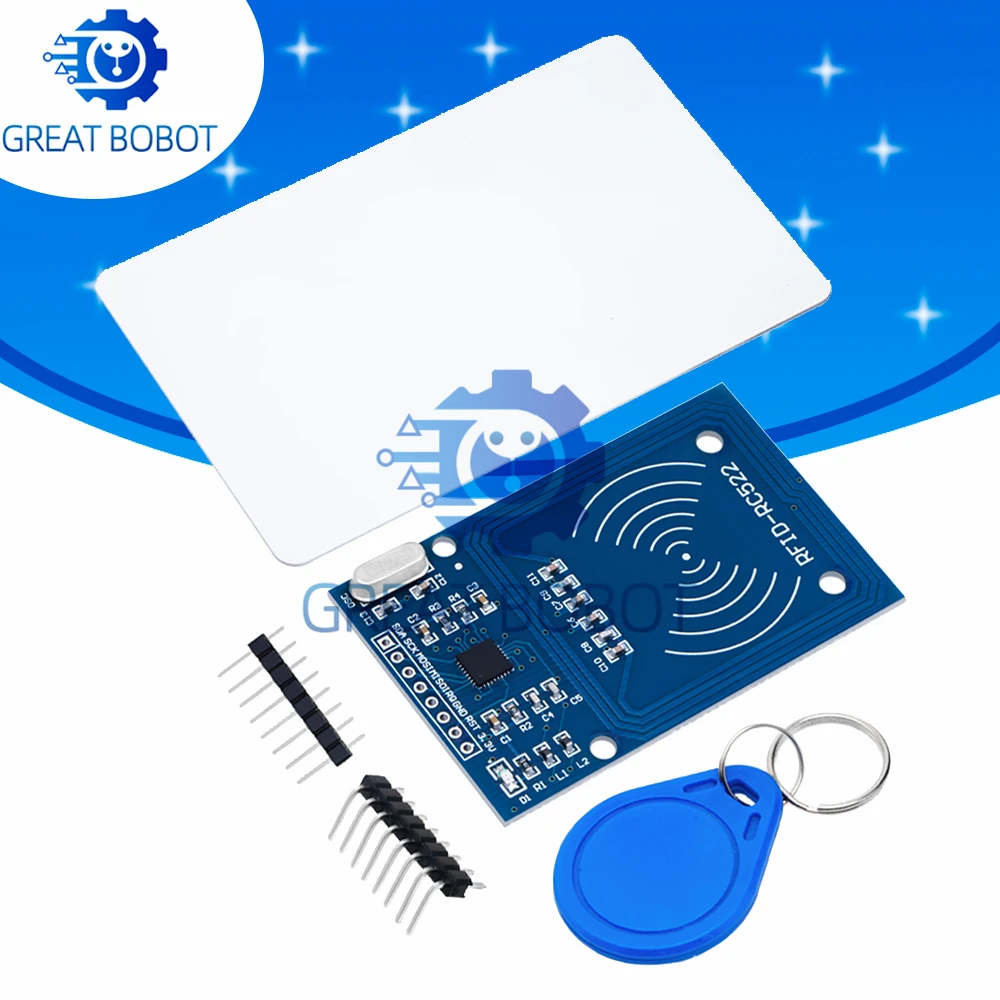 MFRC522 RFID Module Kit with S50 Card and Keychain for Arduino Raspberry Pi DIY Projects