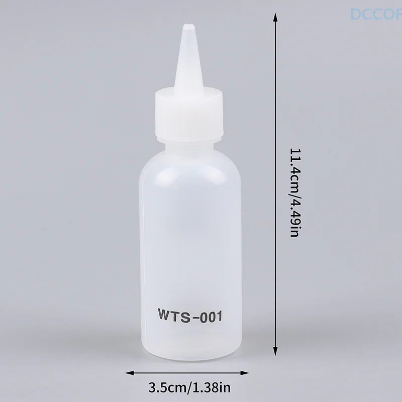 1Pc 50ML WTS-001 Plastic Liquid Alcohol  With Needle For Dispenser Rosin Solder Flux Paste For Phone PCB Welding Repair