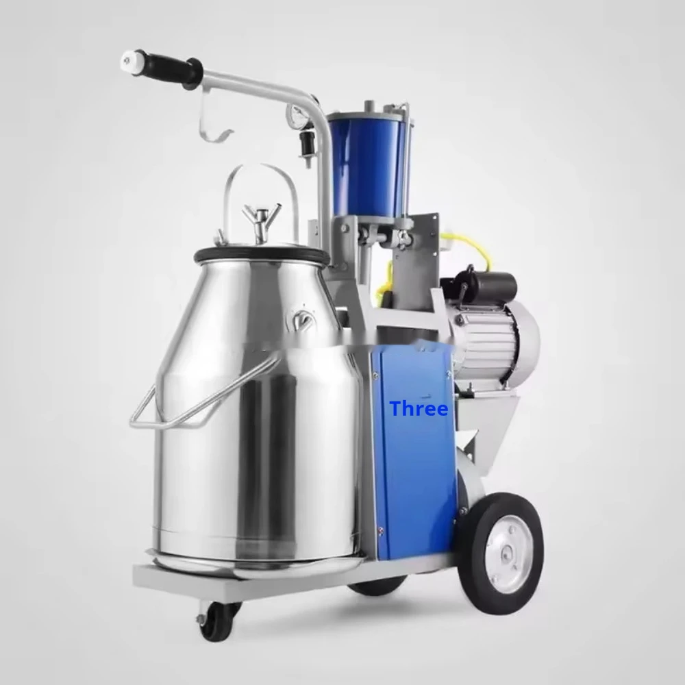 Commercial Dairy Farm Milking Machine, 25L Stainless Steel Electric Cow Milker 10-12 Cows/Hour