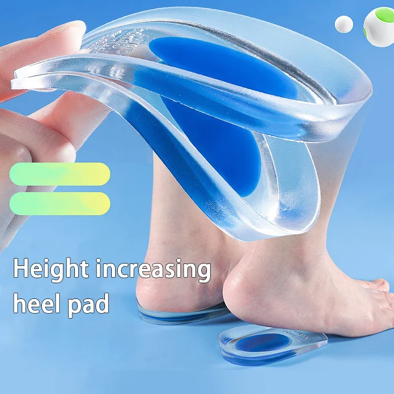 Silicone Heel Cups Gel Insoles for Shoes Men Women Heel Spurs Pain Relief Inserts Foot Cushion Height Increase Template Shoe Pad