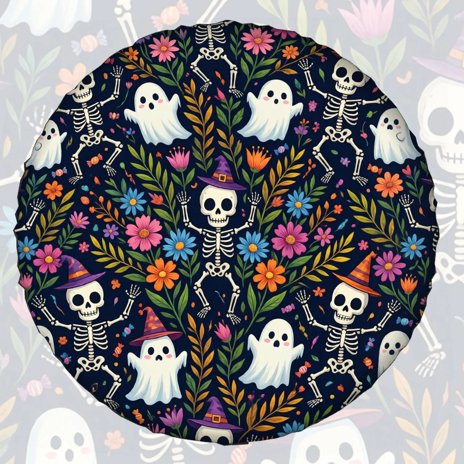 

Floral Skeleton Ghost Spare Tire Cover Weatherproof Dustproof Wheel Protector for SUV Truck
