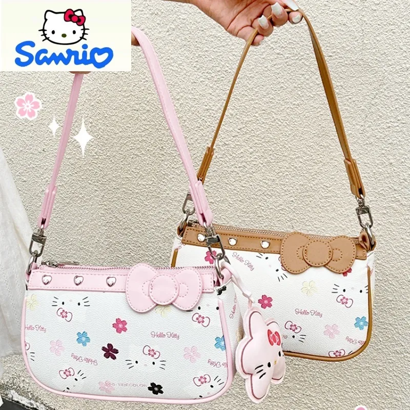 

Многофункциональная высококачественная женская сумка Sanrio Fashion, стильная и роскошная, с изображением Hello Kitty, универсальная сумка через плечо.