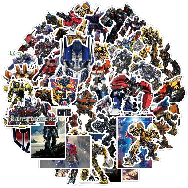 50 Transformers Anime Cute Waterproof Children's Handbooks DIY Skateboarding Creative Peripheral Stickers Birthday Gift