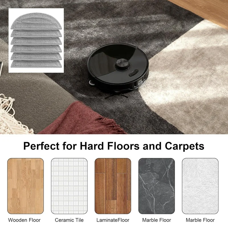 قطع غيار قطع غيار ممسحة لروبوروك ، مكنسة كهربائية روبوت ، وسادات ممسحة ، S8 Maxv Ultra ، S8 Max Ultra ، 6