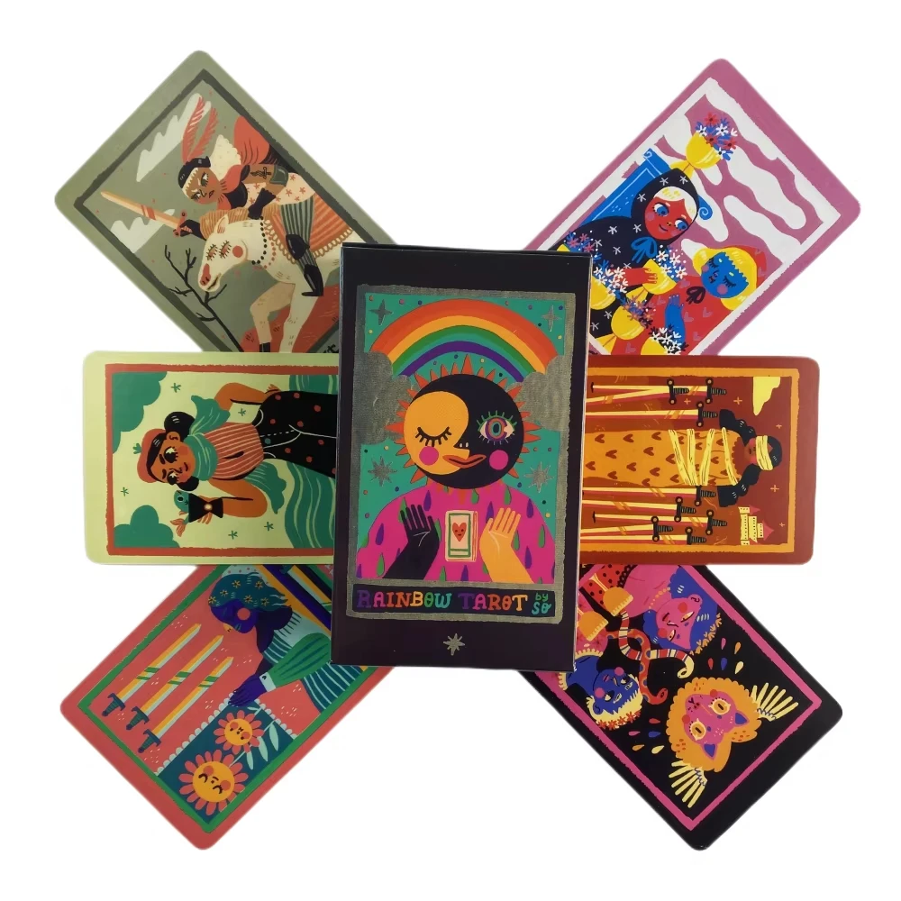 The Rainbow Tarot 78-Card Deck by Sonialazo Divination Fortune Telling Card Game Witchy Beginner Tarot Learning