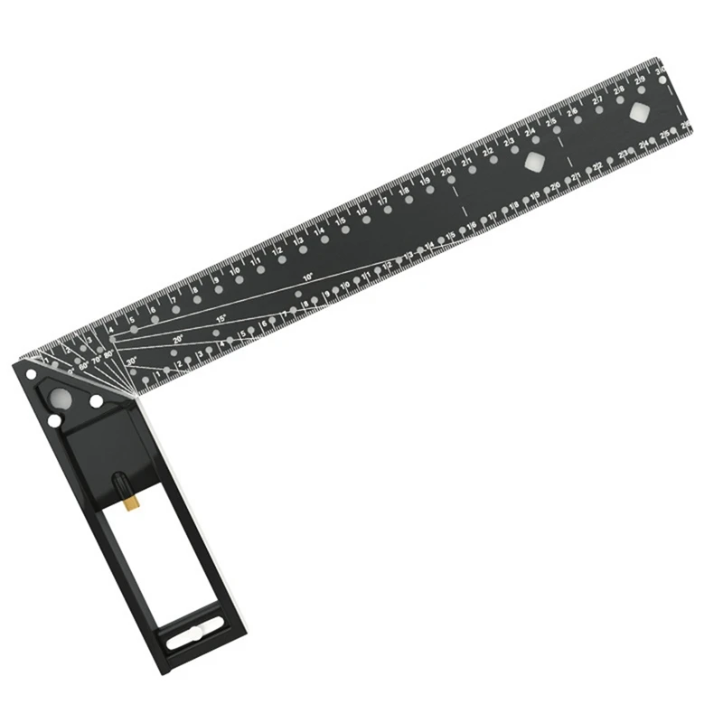 

Hot Multi Functional Right Angle Ruler 45/90 Degree Hole Angle Ruler Positioning Marking Angle Ruler Woodworking Tool