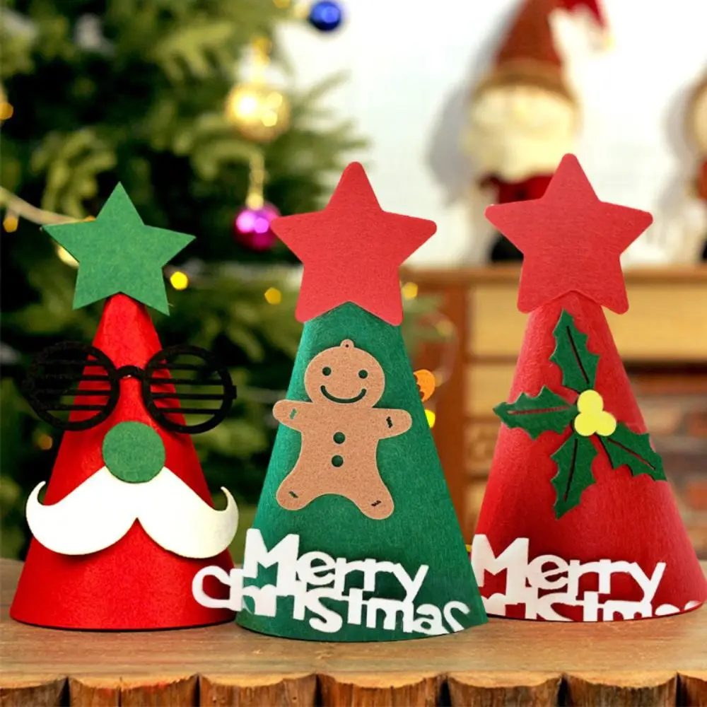 クリスマス装飾サンタクロースメリークリスマス帽子クリスマスフェルトサンタクロース帽子漫画動物パーティー帽子誕生日パーティー