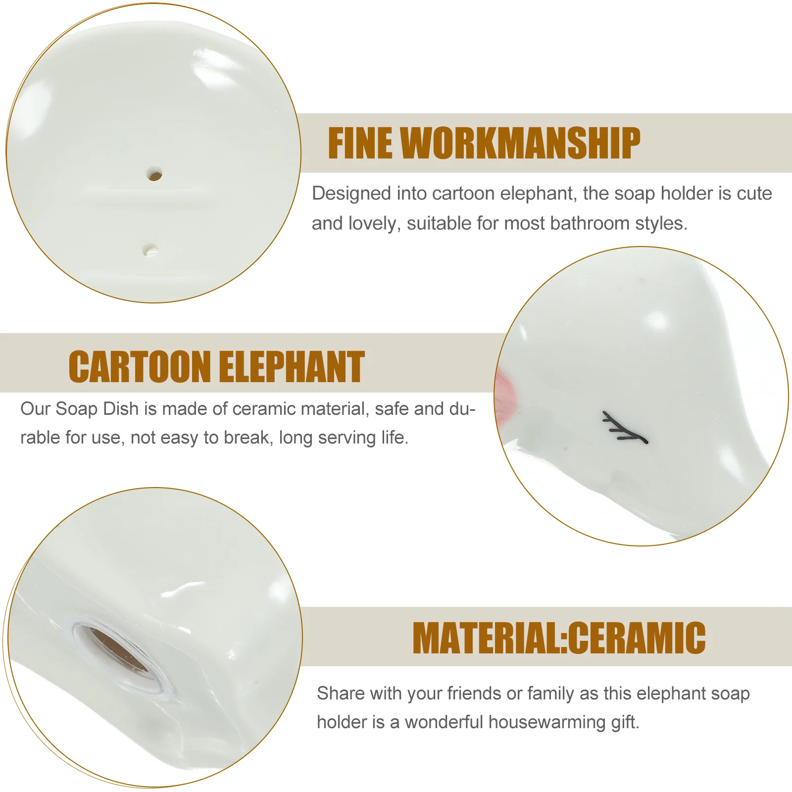 

Creative Ceramic Soap Dish with Drainable Soap Holder for Bathroom Shower Use Cute Home Decoration Gift Idea