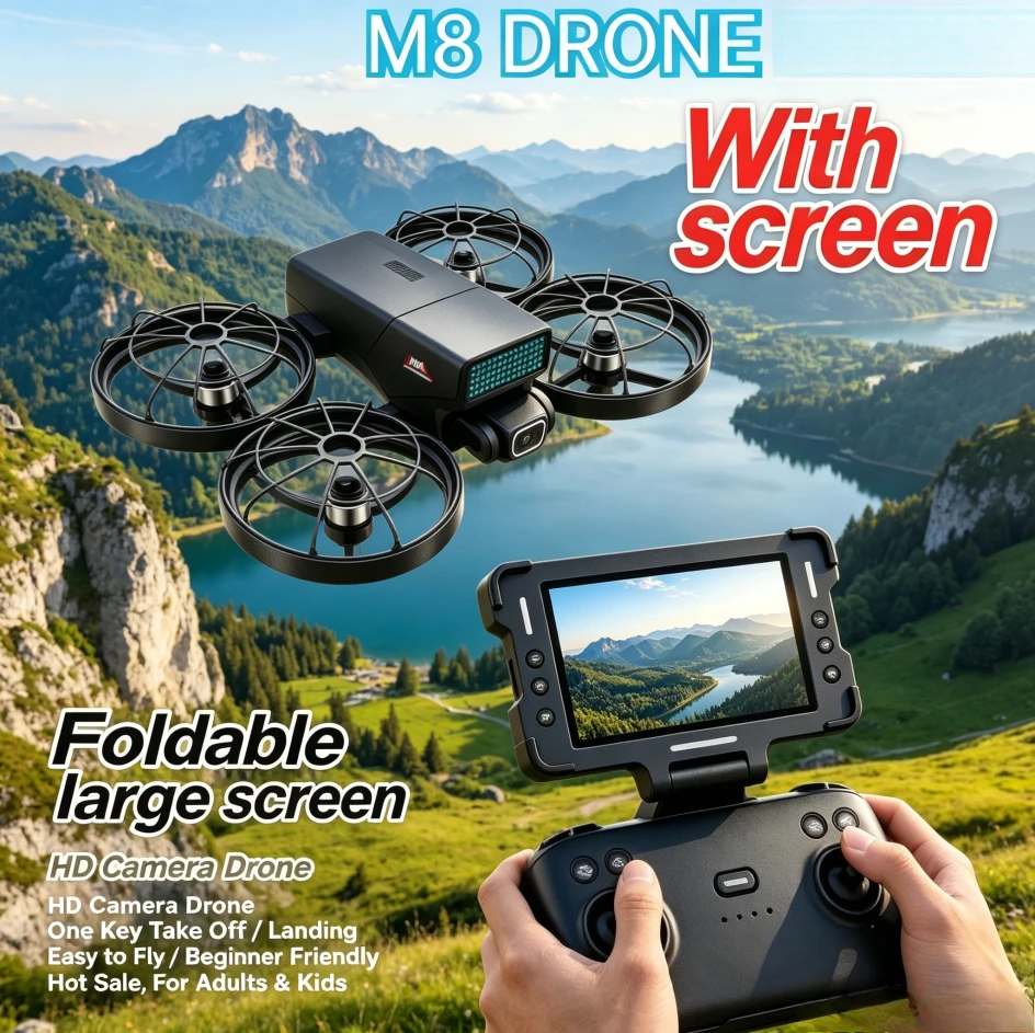 Original M8 GPS Foldable RC Quadcopter With Screen Remote Control 8K Dual 5G FPV Brushless Optical Flow Obstacle Avoidance Drone