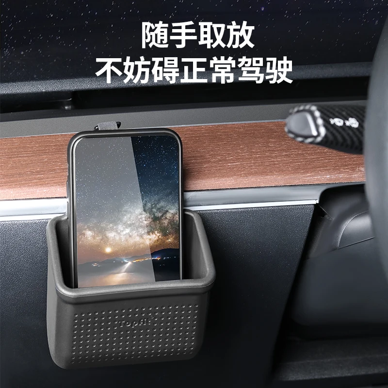 Dashboard Storage Box for Tesla Model 3 Y Air Vent Phone Glasses Cigarette Bill Organizer Silica Gel Modely Car Accessories New