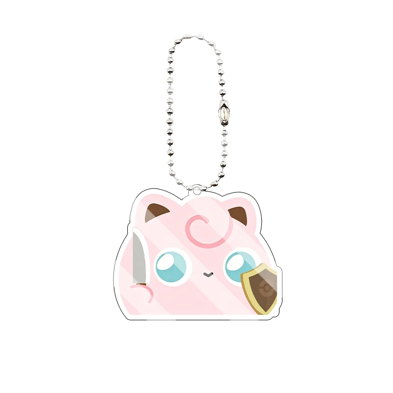 Creative Bulbasaur Squirtle Psyduck Jigglypuff Defense Team Acrylic Keychain Gen 1 Classic Pockets Monster Bag Pendant Charm Toy view 4