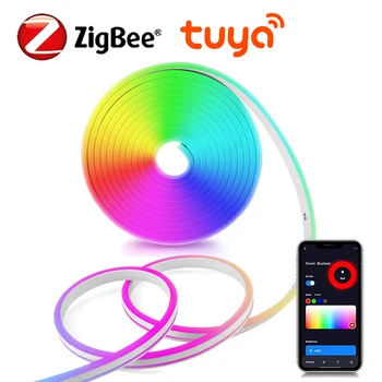 Zigbee Tuya Smart RGB Led Neon Strip USB 5V Elastyczna taśma wstęgowa Wodoodporne światła LED do dekoracji pomieszczeń fita led rgb Potrzebujesz HUB