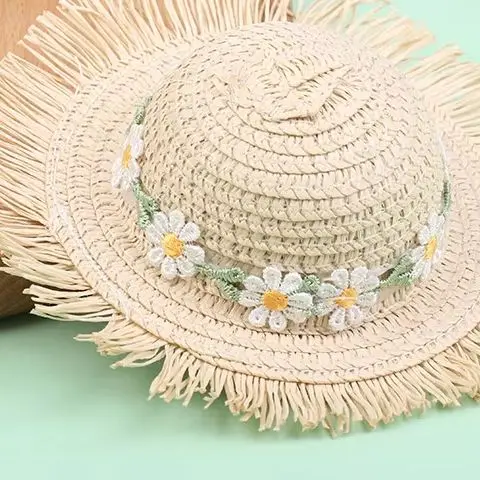 

Dollhouse Handmade Daisy Hat Sun Cap For 1/6 Doll Accessories Doll Cute Hat With Bow Decoration Doll Hat Children's Toy Gift