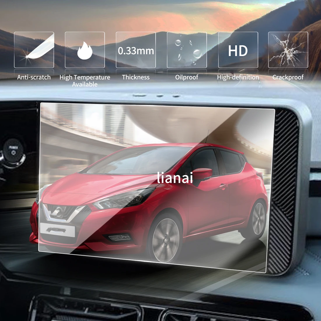 Screen Protector for 2026 Nissan MICRA EV Tempered Glass GPS display Video Navigation Car Stickers  Accessories interior supplie