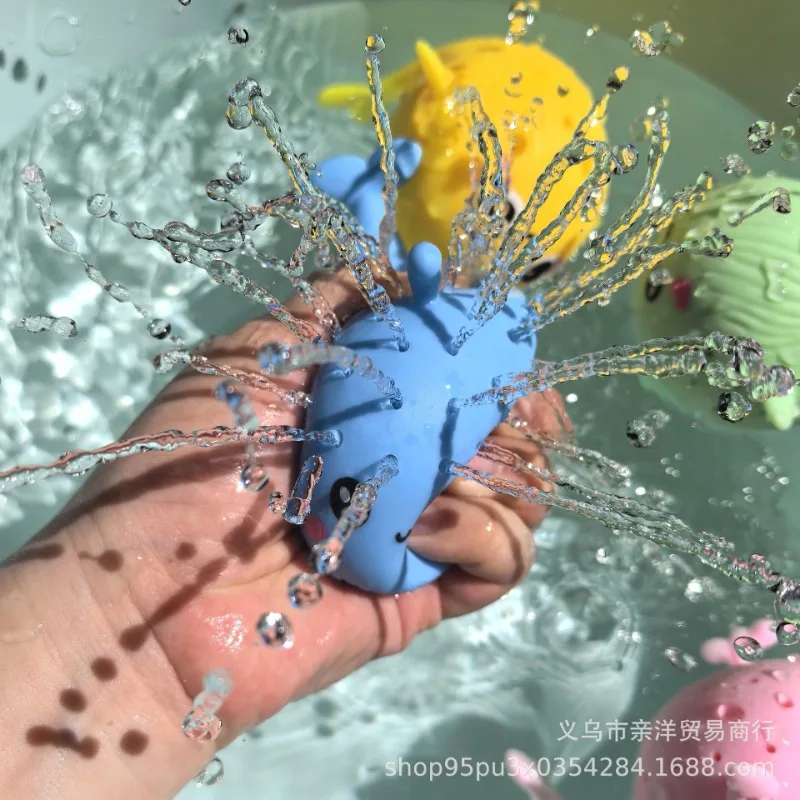 silicone Whale Squeeze Water Spray Toy for Kids Bath Pool Beach Play Ocean Animal Fun Water park pool swimming Bath Toy